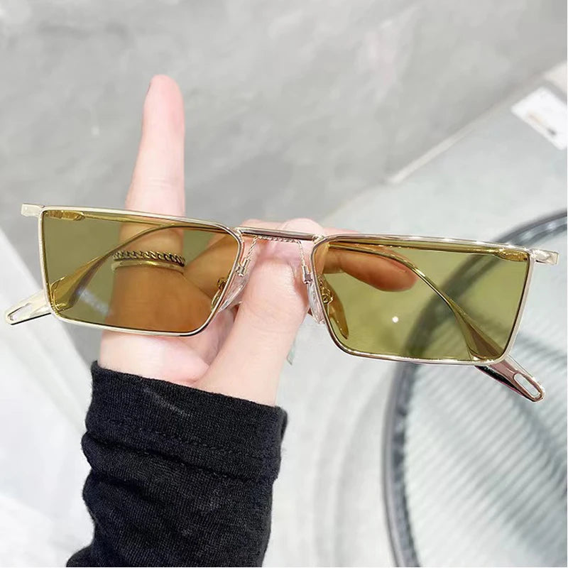 Vintage Square Metal Sunglasses – UV400 Retro Eyewear for Men and Women