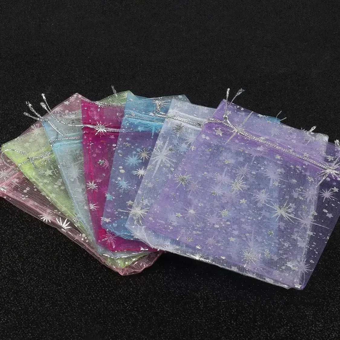 Organza Drawstring Gift Bags – 10x12cm Mesh Pouches for Wedding Party Favors