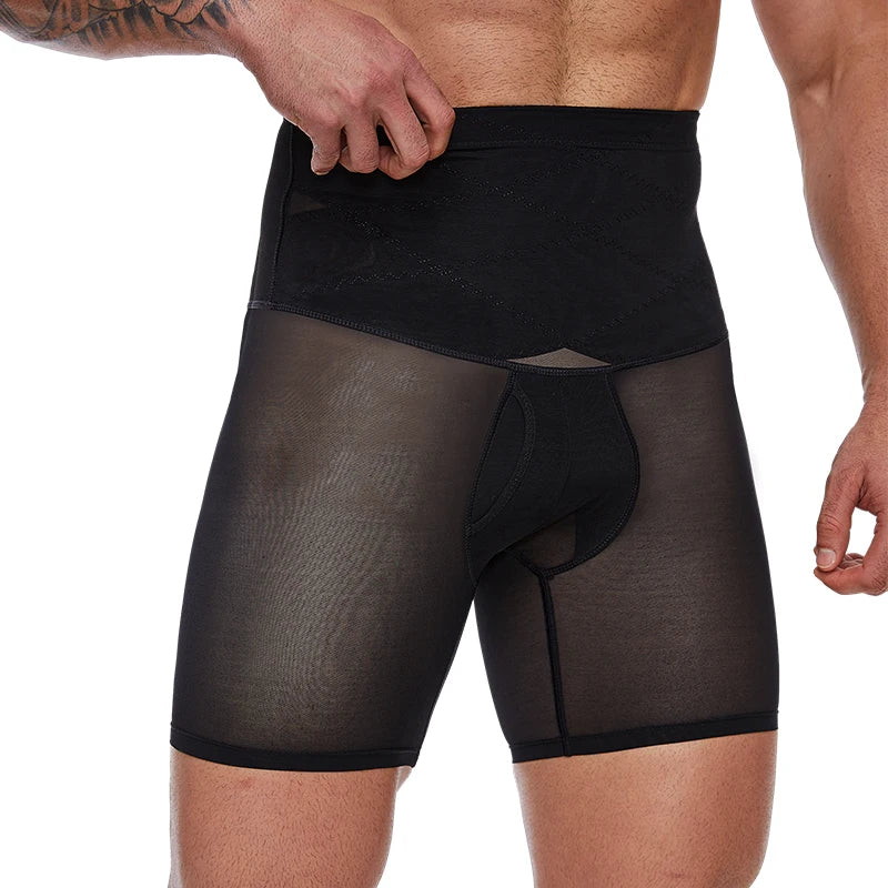 Compression Waist Trainer Shorts – Slimming Body Shaper for Men