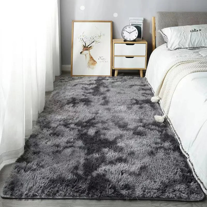 Silk Wool Shaggy Area Rug – Non-Slip Soft Plush Mat for Bedroom Decor