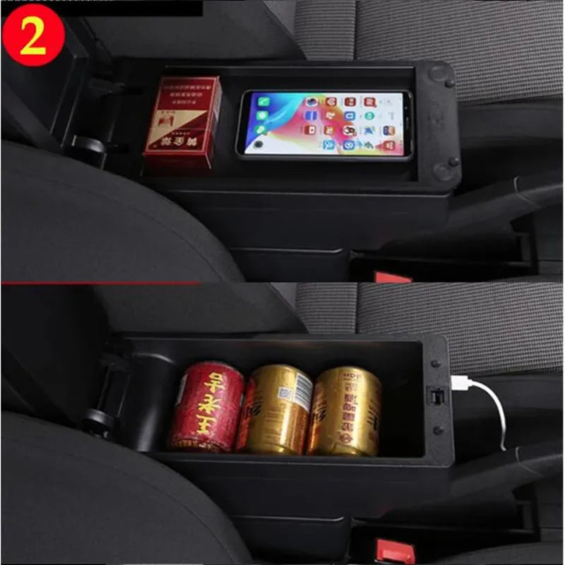 Center Console Armrest Box – Storage Organizer for Peugeot 208 2012-2018