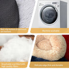 Plush Donut Dog Bed – Large Round Fluffy Kennel for Winter Pet Comfort