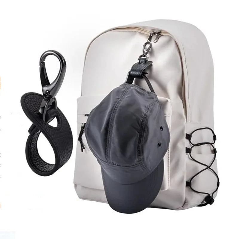 Leather Travel Hat Clip – Magnetic Storage Strap for Outdoor Hiking