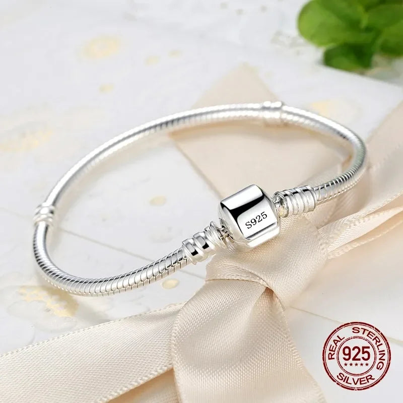 925 Sterling Silver Snake Chain Bracelet – Handmade Jewelry for Women