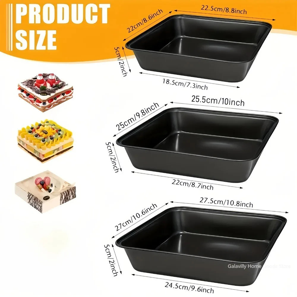 Carbon Steel Nonstick Roasting Pan – Rectangular Baking Tray for Bread and Cake