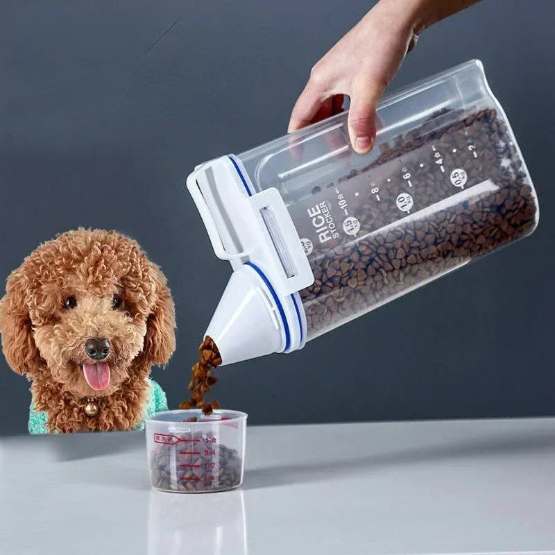 Airtight Plastic Pet Food Container – Moisture-proof Storage for Dog Cat Food