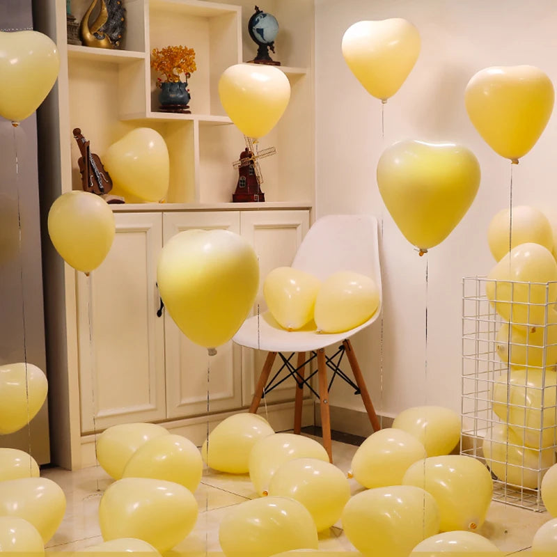 Red Heart Shaped Latex Balloons – 12 Inch Party Decorations for Weddings