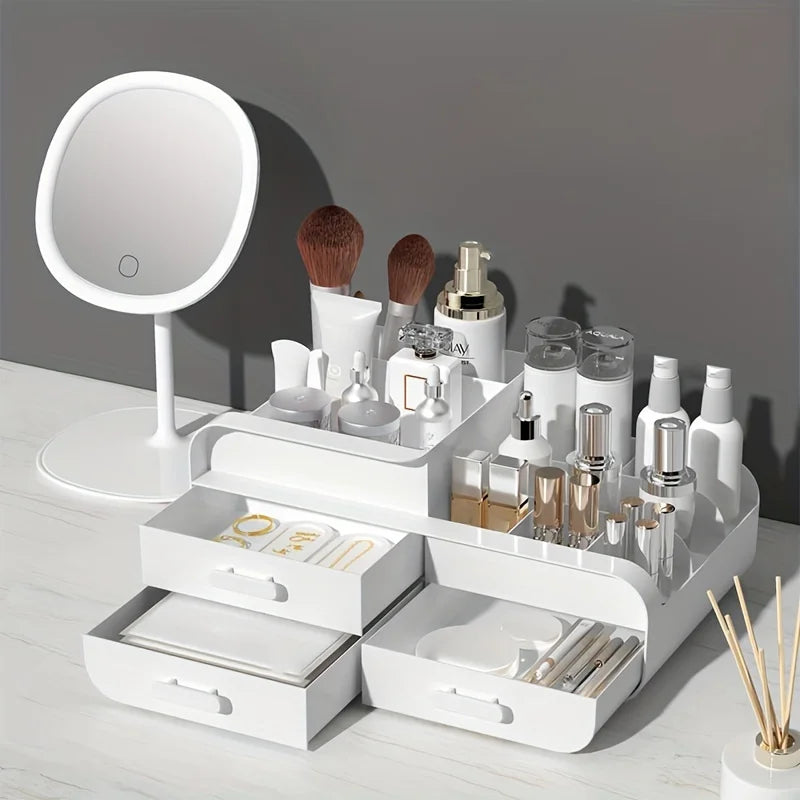 Large Plastic Makeup Organizer – Multi-Drawer Storage for Vanity Desktop