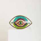 Ceramic Evil Eye Figurine – Lucky Amulet Ornament for Home Living Room Decor