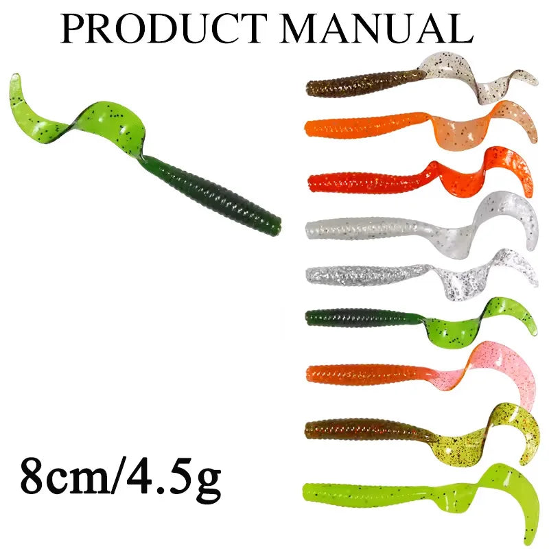 Soft Tail Fishing Lures – 8cm Artificial Bait Tackle for Freshwater Anglers