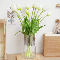Silicone Real Touch Tulip Bouquet – Artificial Five-Head Flower for Home Decor