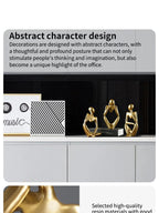 Abstract Figure Sculpture – Minimalist Resin Ornament for Modern Home Decor