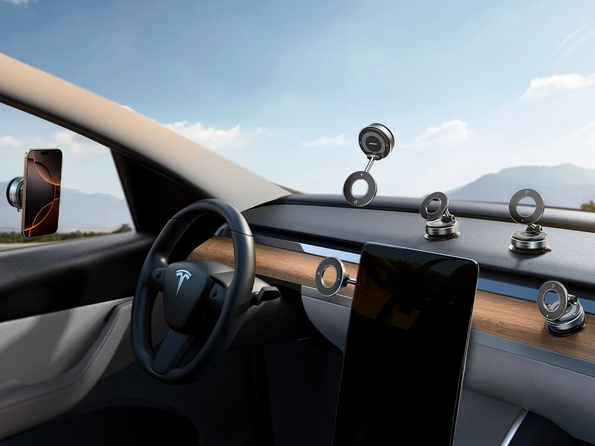 Magnetic Car Phone Holder – 360° Rotatable Suction Mount for Navigation
