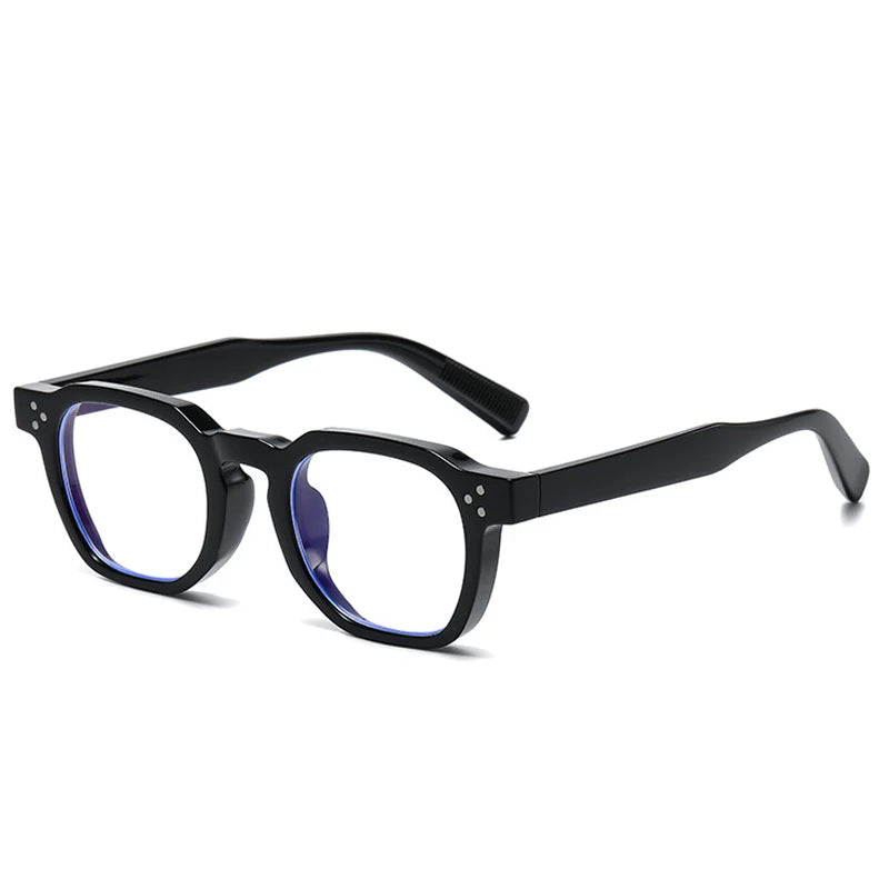 Vintage Rivet Oval Sunglasses – Leopard Anti Blue Light Frames for Men and Women