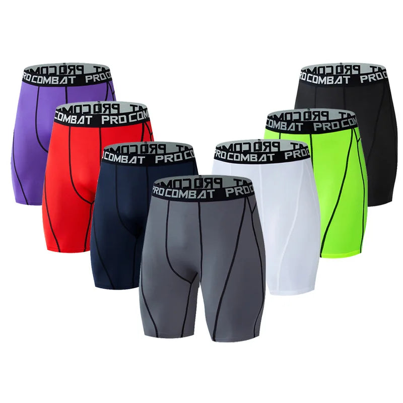 Men Compression Training Shorts – Elastic Gym Leggings for Bodybuilding Workout