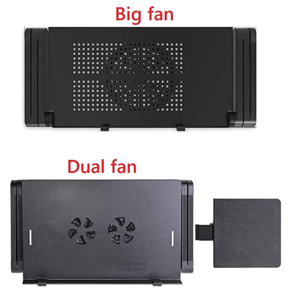 Aluminum Laptop Cooling Stand – Foldable Notebook Tray for Bed Office Desk