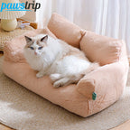 Plush Cat Bed Sofa – Warm Winter Nest for Small Dogs and Cats