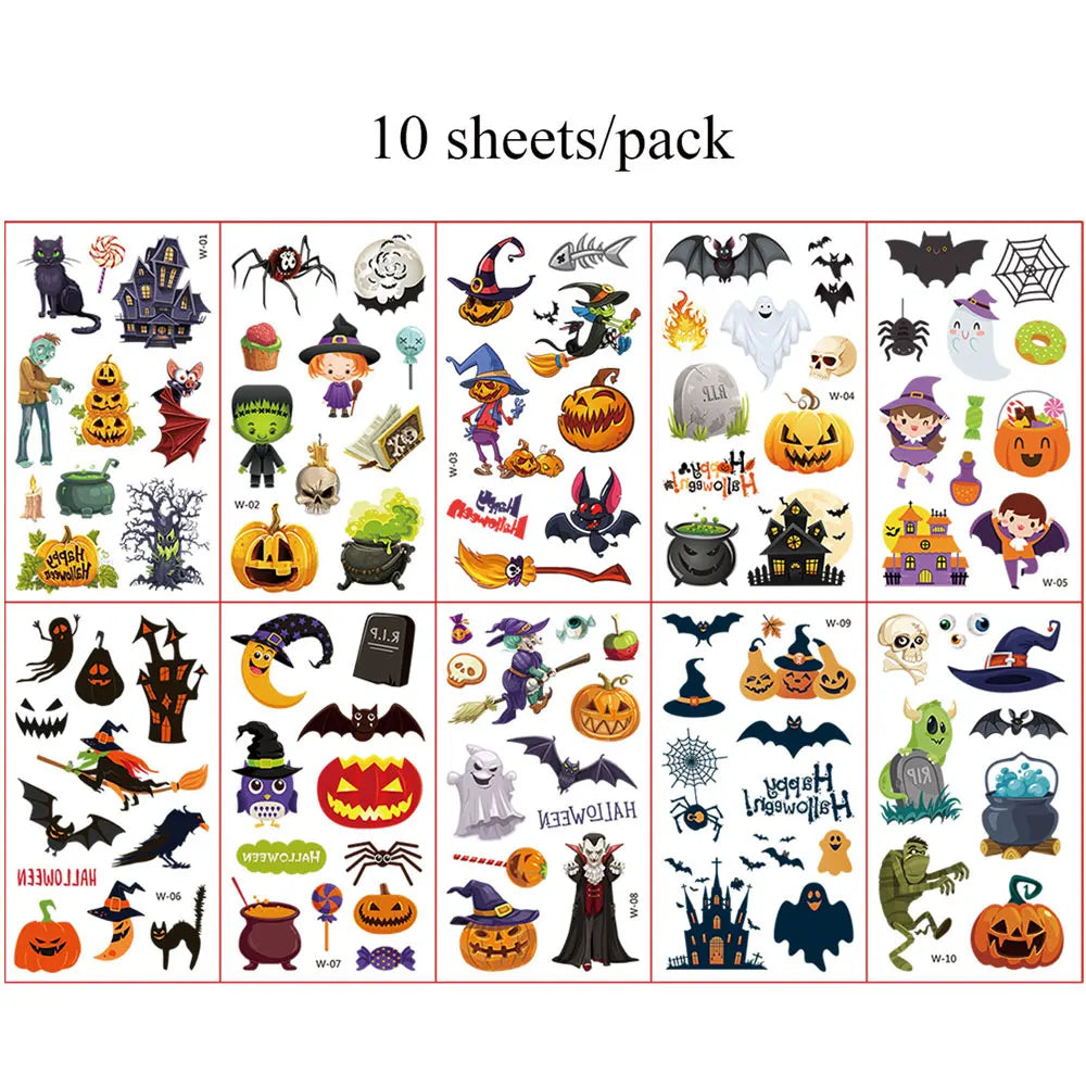Spider Web Temporary Tattoo Stickers – Waterproof Halloween Face Body Art