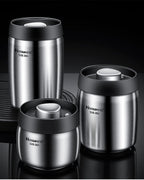 Stainless Steel Coffee Canister – Airtight Vacuum Seal for Fresh Food Storage