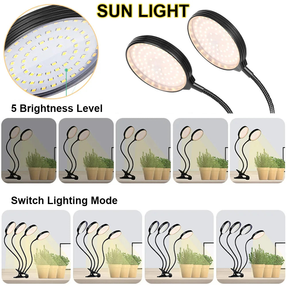 Dimmable LED Plant Grow Light – Full Spectrum Phyto Lamp for Indoor Gardening