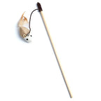 Colorful Feather Wand Toy – Interactive Wooden Rod for Cat Exercise