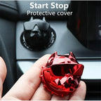 Metal Bully Dog Ignition Cover – Decorative Engine Start Button Trim for Cars
