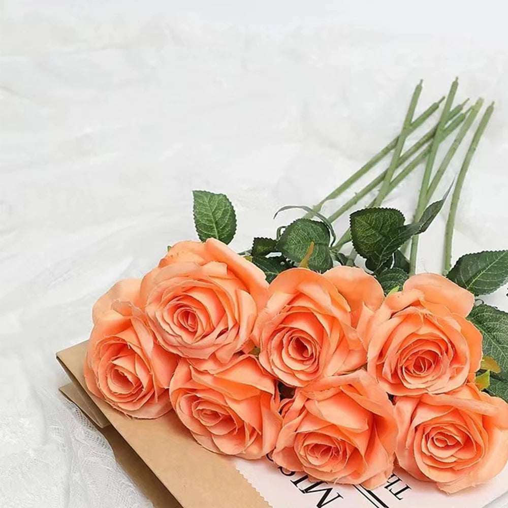Artificial Silk Rose – Realistic Floral Decor for Weddings and Home Gifts