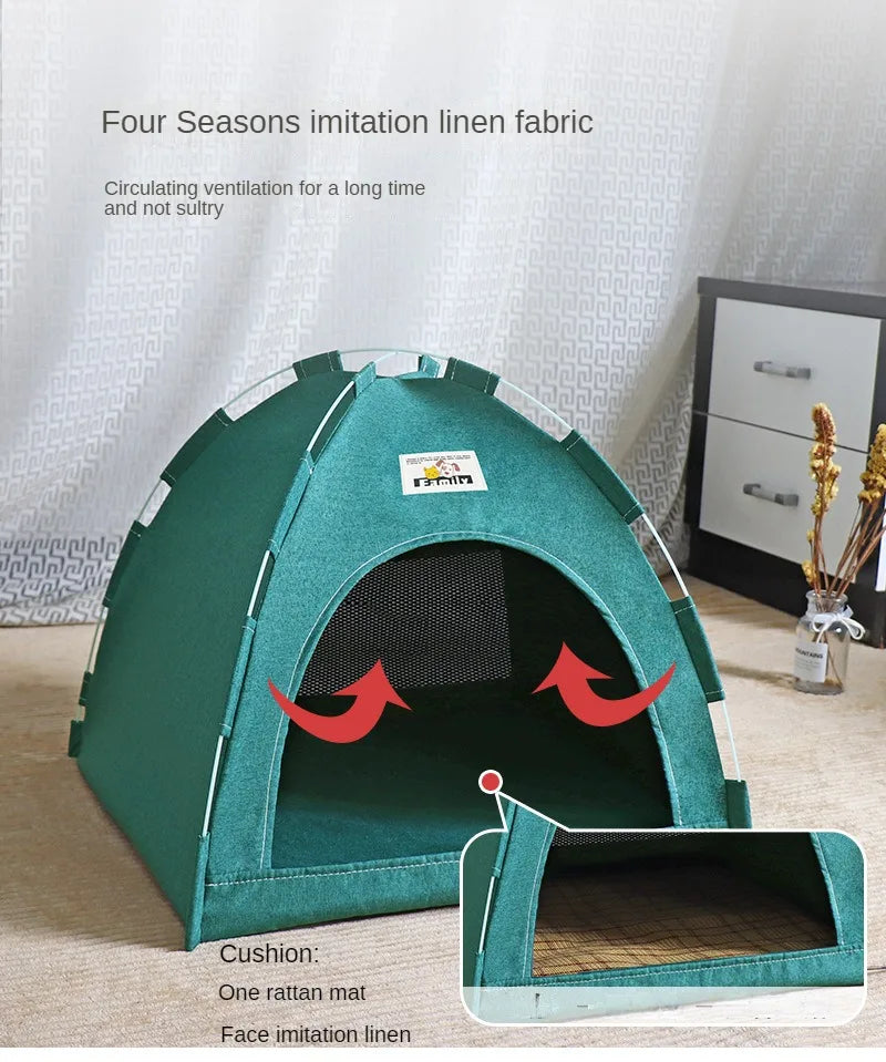 Foldable Pet Tent – Breathable Cooling House for Indoor and Outdoor Use