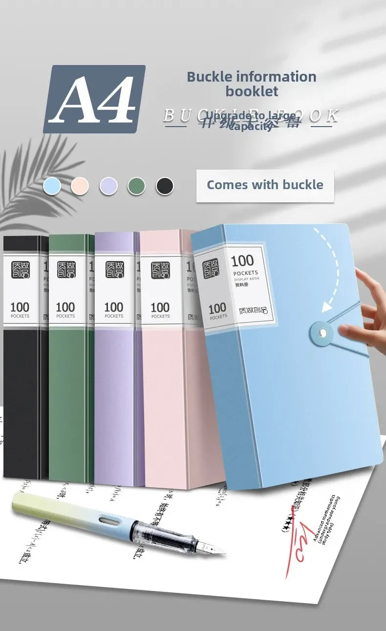 A4 Display Book – 100 Pocket Document Holder for Business Presentations