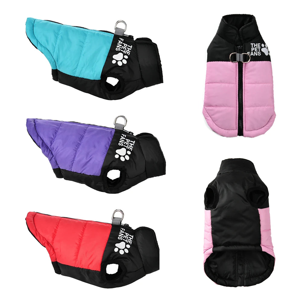 Reflective Dog Jacket – Windproof Winter Coat with D-ring for Small Dogs