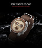 Cadisen Quartz Chronograph Watch – Sapphire Crystal for Men Business Formal