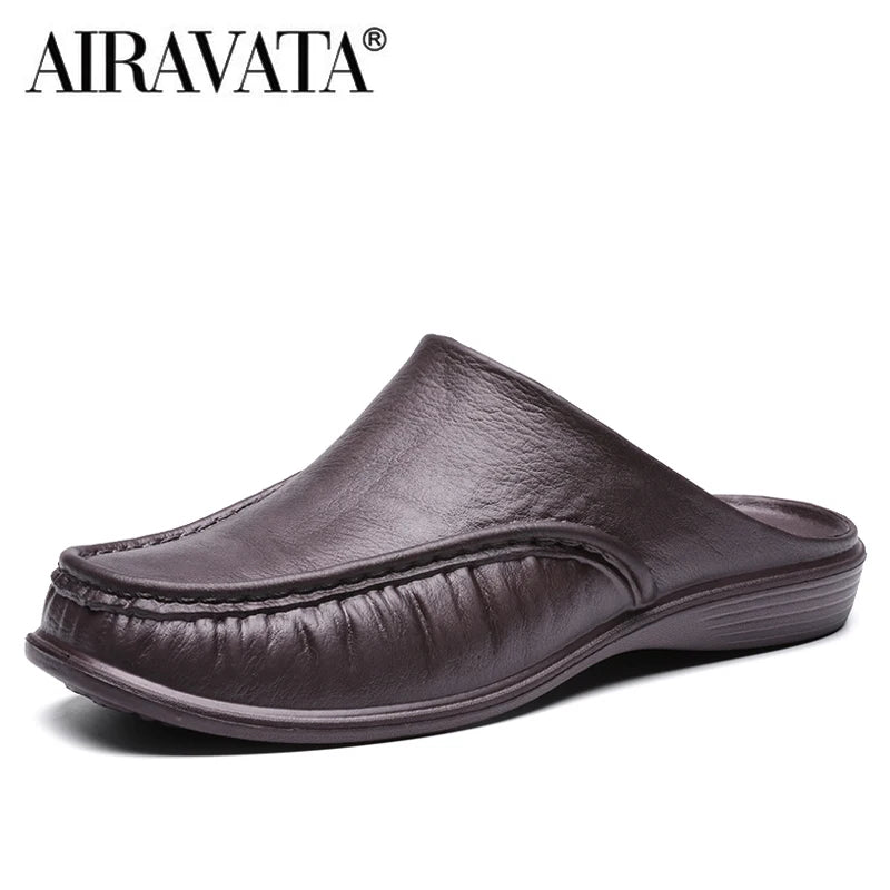 Men EVA Slip-On Flat Sandals – Lightweight Beach Shoes for Summer Casual Wear