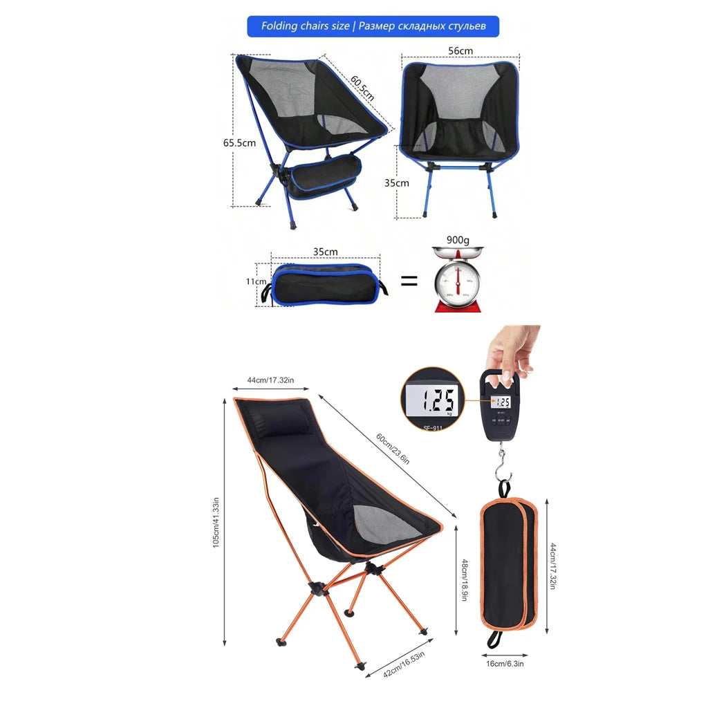Ultralight Folding Chair – Detachable Portable Seat for Camping and Hiking