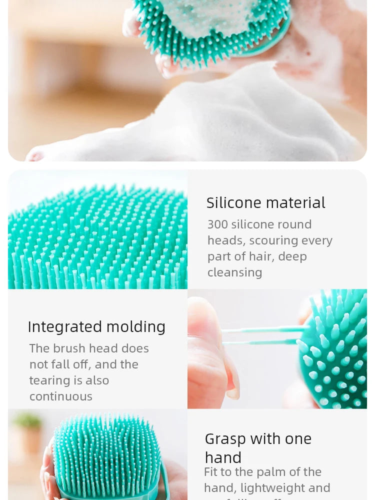 Silicone Pet Bathing Brush – Soft Massage Grooming Tool for Dog and Cat Cleaning
