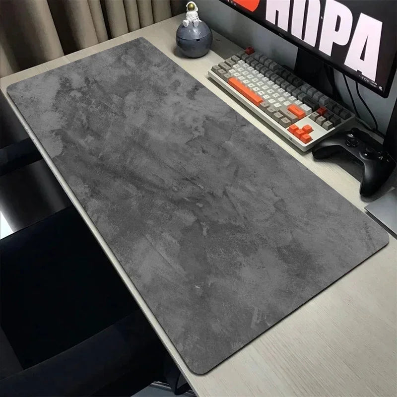 Large Grey Desk Mat – 900x400mm Stitched Edge Mouse Pad for Gaming and Office