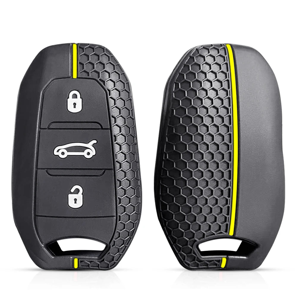 Silicone Car Key Fob Cover – Protective Remote Case for Peugeot and Citroen