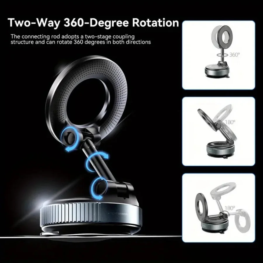Magnetic Car Phone Holder – 360° Rotatable Suction Mount for Navigation