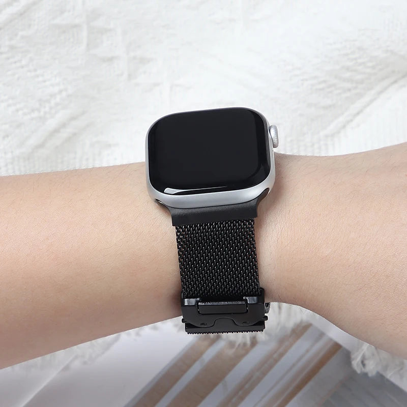 Stainless Steel Milanese Loop – Metal Band for Apple Watch Series 1-10 Ultra