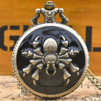 Vintage Bronze Spider Pocket Watch – Quartz Necklace Pendant for Cosplay