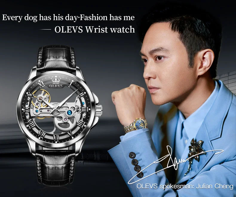 Automatic Mechanical Wristwatch – Skeleton Dial for Men Business Formal
