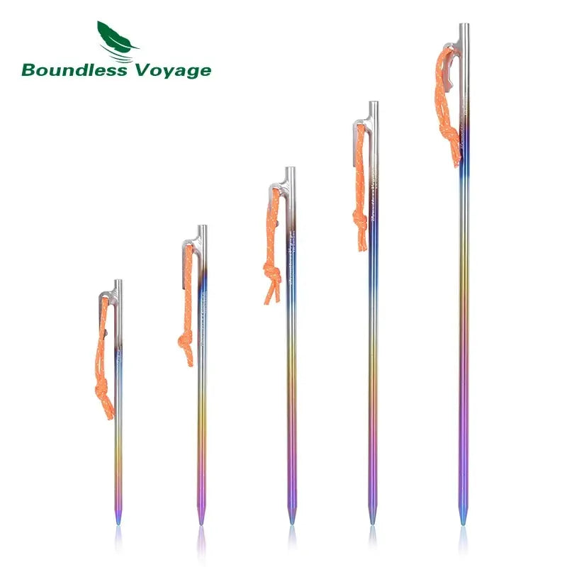 Titanium Camping Tent Stakes – Heavy Duty Metal Pegs for Outdoor Hiking