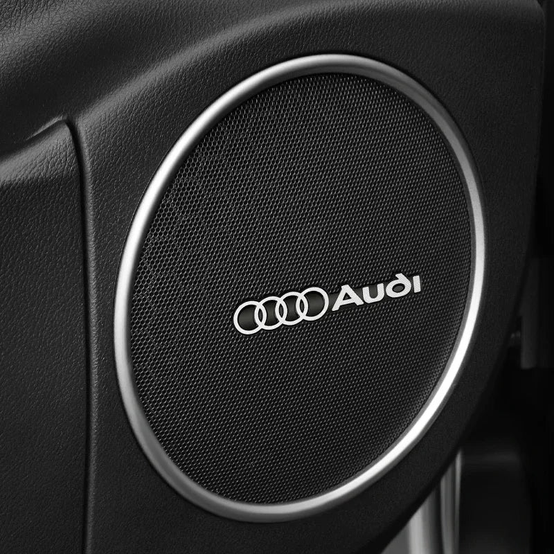 3D Aluminum Car Badge Emblems – Interior Audio Decoration for Audi Models