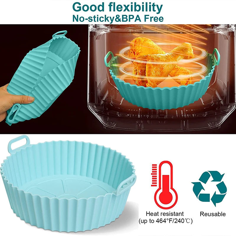 Reusable Silicone Air Fryer Basket – Non-Stick Baking Tray for Cooking