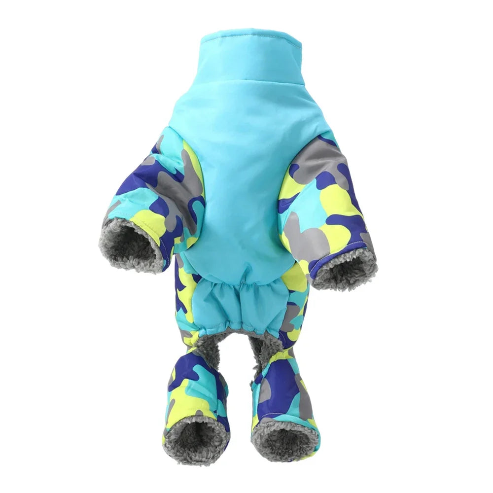 Waterproof Camouflage Dog Jumpsuit – Reflective Winter Coat for Small Medium Dogs