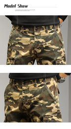 Mens Cotton Camouflage Cargo Pants – Outdoor Trousers for Hiking Workwear