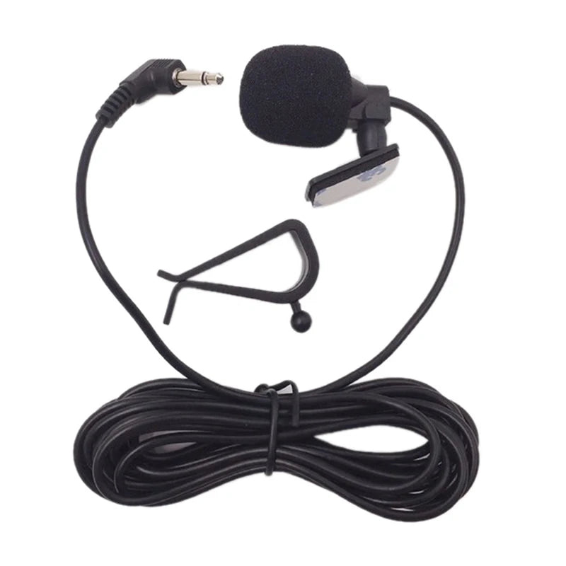 3.5mm External Microphone – Wired Clip-On Mic for Car Audio and Auto Radio