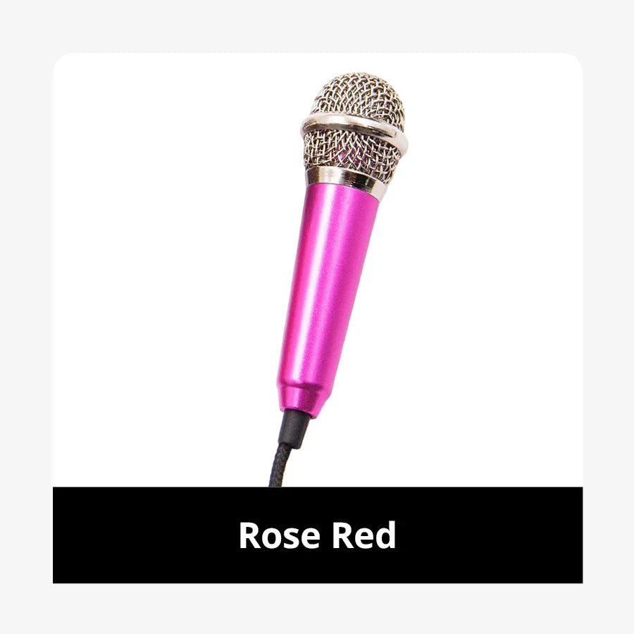 Mini Stereo Microphone – 3.5mm Handheld Mic for Phone Laptop Karaoke