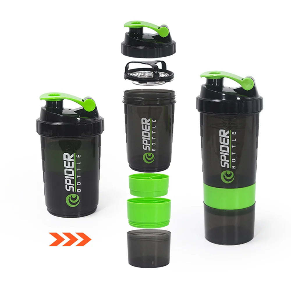3-Layer Protein Shaker Bottle – Large Capacity Mixer Cup for Gym Fitness