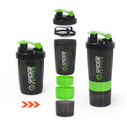 3-Layer Protein Shaker Bottle – Large Capacity Mixer Cup for Gym Fitness