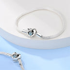 925 Sterling Silver Charm Bracelet – Adjustable Green Zircon for Birthday Gifts